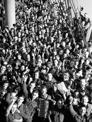 The First Battalion, Royal Northumberland Fusiliers, sails for Korea