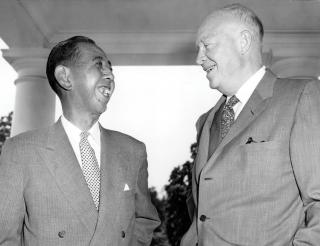 President Dwight D. Eisenhower with Prime Minister of Japan Nobusuke Kishi. 