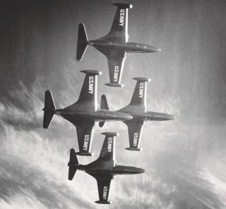 Four Blue Angels F9F-5 Panthers