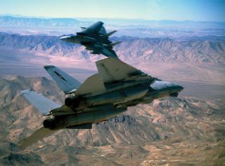 Two F-14 Tomcats in the skies near Fallon, Nevada
