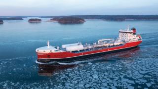 The Ramanda (above), an LNG-powered tanker. According to DNV’s Alternative Fuel Insights, 471 LNG-powered ships were in service in 2023, with an additional 400 under construction.1 LNG’s long-term role in decarbonization will depend on development of efficient biological or renewable-energy-based synthesis methods.