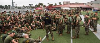 instructor speaks to students at the Camp Pendleton 