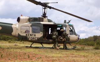 Kenya Defence Forces members load a simulated casualty during urban operations training. An Africa-based AfriCom could more easily collaborate and train with partner nations.