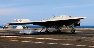 retired X-47B Unmanned Combat Air System demonstrato