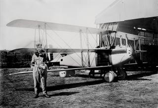 Roland Rohlfs flew A-3325 in this 18-T-2 landplane configuration to two world record heights in 1919. Note the unusual wing structure dominated by seven horizontal span-wise spars and the original Kirkham K-12 engine.
