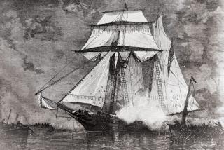 The schooner Experiment under attack by 11 armed pirate boats in the Caribbean on New Year’s Day 1800, in the Bight of Léogâne off modern-day Haiti.