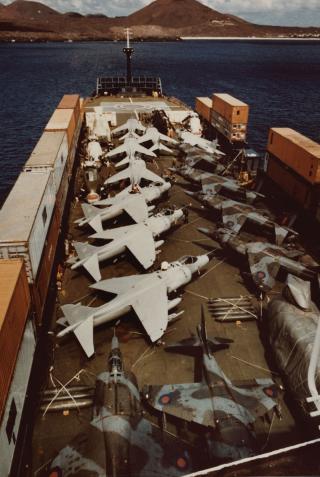 stacked cargo containers