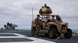 Marines operate a Light Marine Air Defense Integrated System—a short-range, surface-to-air system that can be used to deter and neutralize unmanned aircraft systems—on board the USS Makin Island (LHD-8). To combat the drone threat at home, the Navy needs a dedicated on-shore counter-sUAS community and better systems to detect, locate, and kill enemy sUASs.