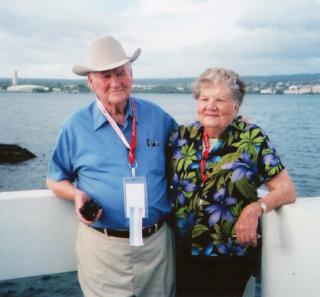 Jim and Taimi Leavelle at Pearl Harbor, the site of Jim’s first brush with history in 1941. Two decades later, as a detective with the Dallas Police Department, he would be witness to another momentous event in the nation’s history.