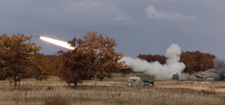 Marines from the 12th Marine Regiment and troops from the Japan Ground Self-Defense Force fire High Mobility Artillery Rocket Systems and M270 Multiple Launch Rocket Systems during exercise Resolute Dragon 23 in Japan in October 2023, a few weeks before the 12th’s redesignation as a Marine littoral regiment.