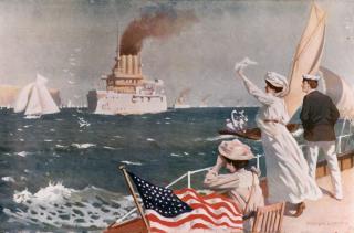 The Great White Fleet visits Sydney, Australia, in 1908 during its worldwide tour.