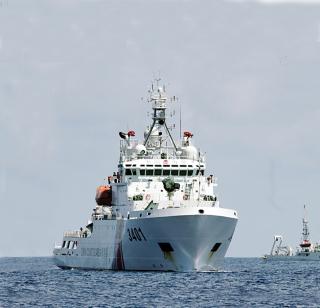 Surface starboard bow view of the China Coast Guard ship Hai Jing 3401