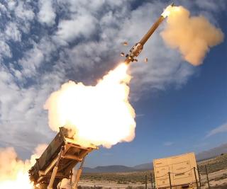 PEO IWS is working  to broaden the industrial base for Navy missiles by integrating missiles developed for other services (e.g., Lockheed’s Patriot Advanced Capability-3 missile shown here during an Army test at White Sands Missile Range) with surface ship combat systems.