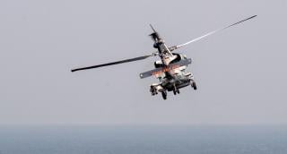 A carrier’s embarked helicopters conduct a range of missions that includes: maritime scouting; antisurface and antisubmarine warfare, search-and-rescue, and logistics.  