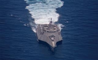 Littoral combat ships are well-suited to intercept merchant vessels and divert them until board-and-search operations can be carried out. 