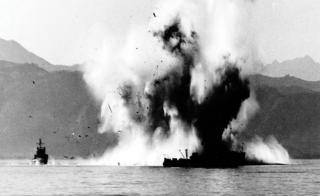 Republic of Korea minesweeper is blown up by a magnetic mine