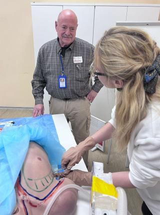 The teams’ goal was to teach Ukrainian doctors skills they could use to improve the quality of casualty care in the immediate crisis and hopefully improve patient outcomes.