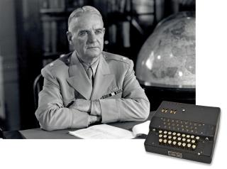 William J. “Wild Bill” Donovan;  Hagelin cipher machine