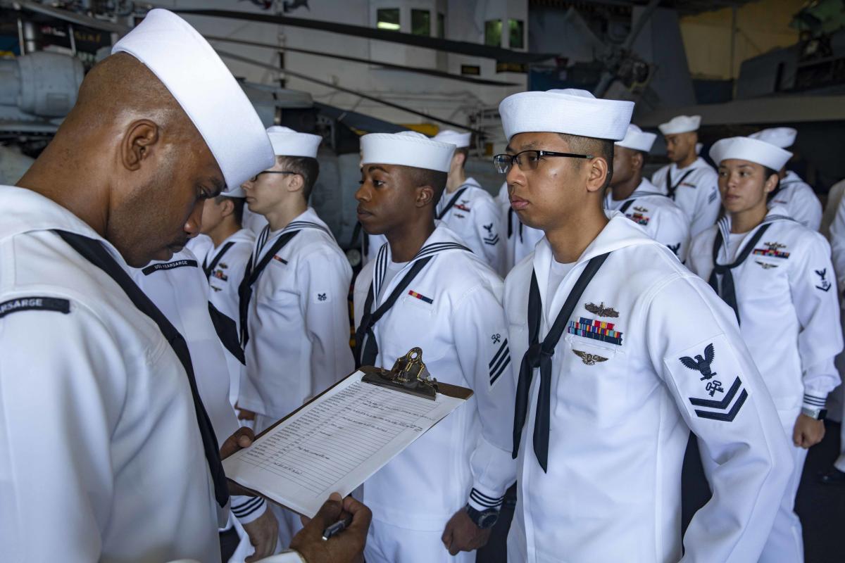Sailors uniform inspection