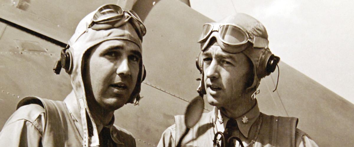 Fresh out of flight training on the eve of World War II, young Noel Gaylor became squadron mates with two of the legends of U.S. naval aviation—Butch O’Hare (left) and Jimmy Thach. Gaylor remembered Thach as “a remarkable man, a remarkable officer, and a remarkable leader in so many ways.”