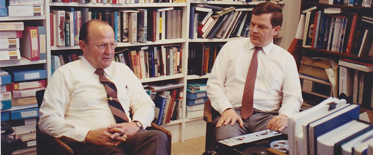 In his 1990 interview with Naval Institute oral historian Paul Stillwell (right), William Lawrence recounted the unexpected (and unwanted) surprise that greeted him on his return stateside after years in a Vietnamese POW camp. 