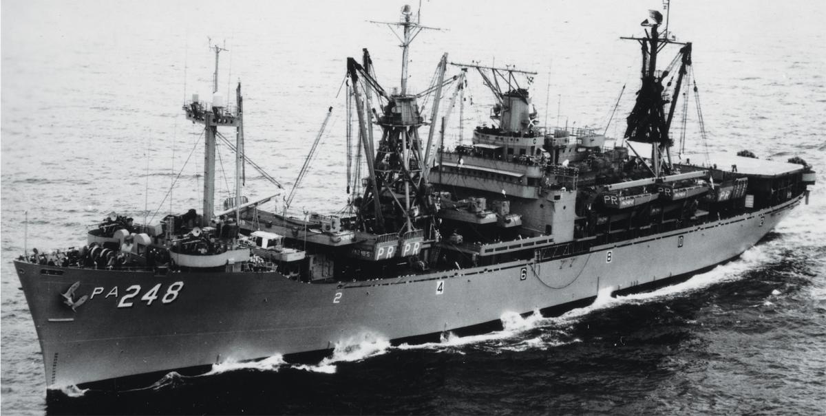 The Paul Revere under way in the Pacific.