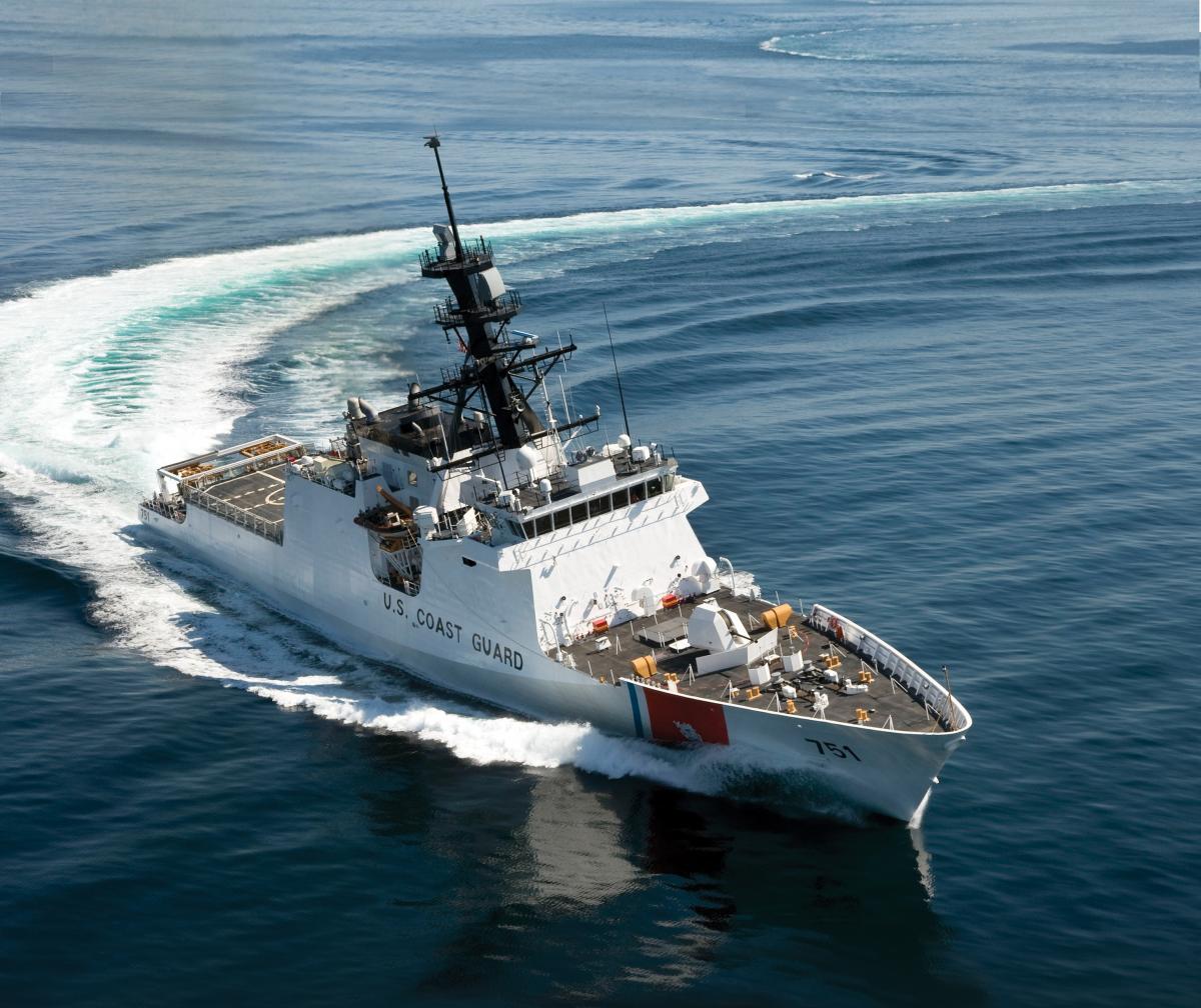 USCGC Waesche underway on acceptance trials