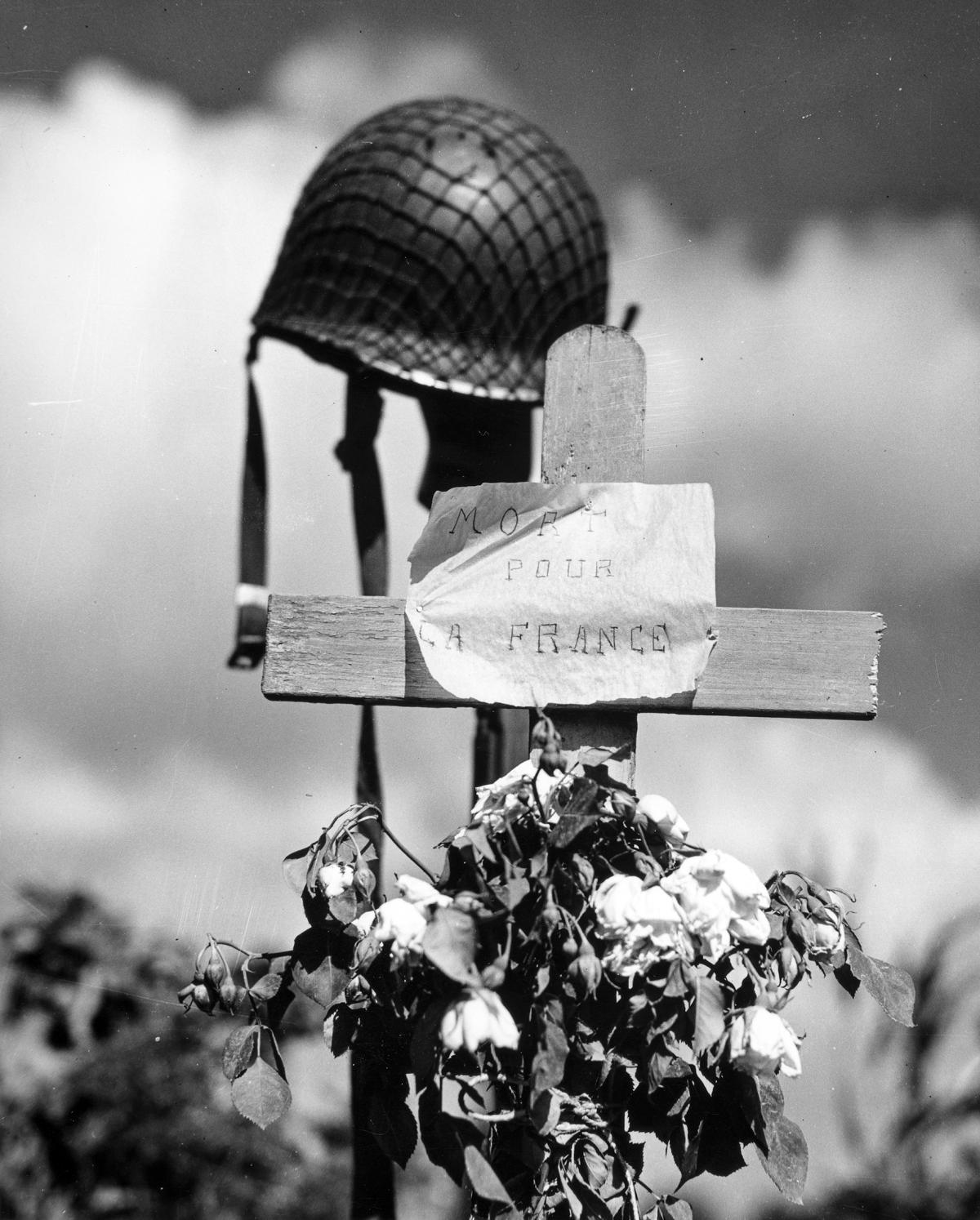 Grave of a solider in Carentan, France, who was killed during the Normandy Invasion