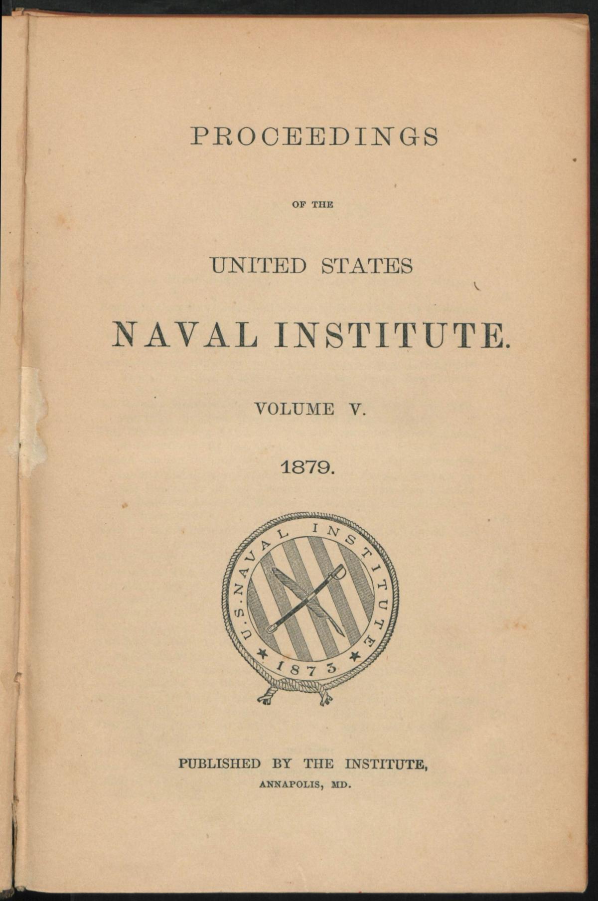 Proceedings Title Page October 1879