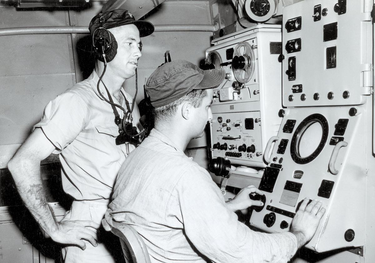 Sonar operators recieve bearings 