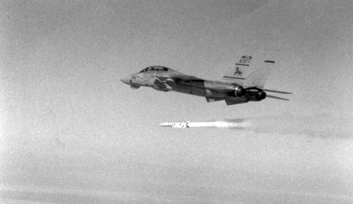Don Bringle launching a Phoenix missile in his F-14 Tomcat.