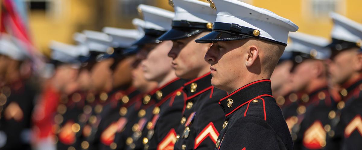 Members of the Silent Drill Team, Marine Barracks Washington