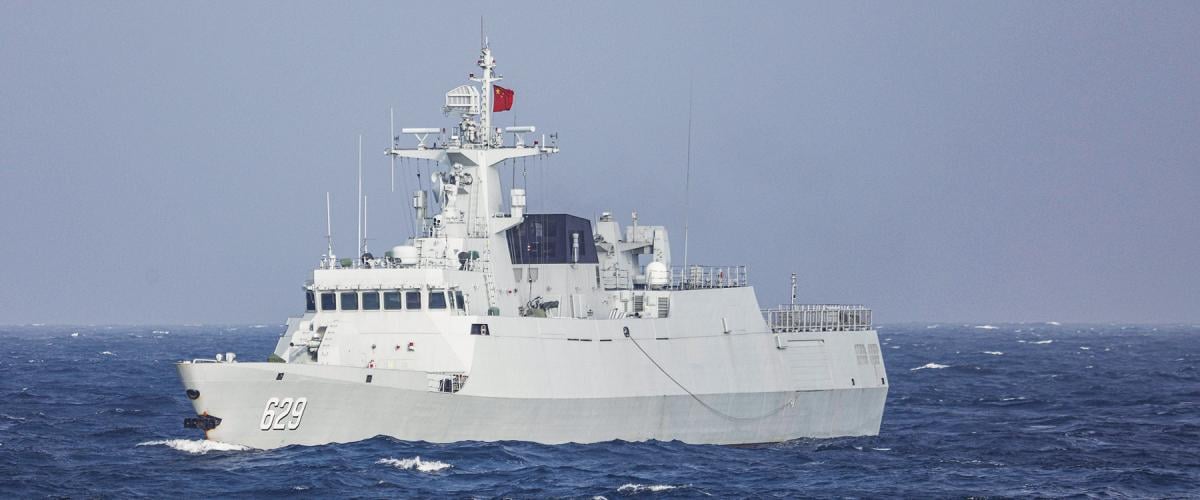 The Type 056A guided-missile corvette Tongling.