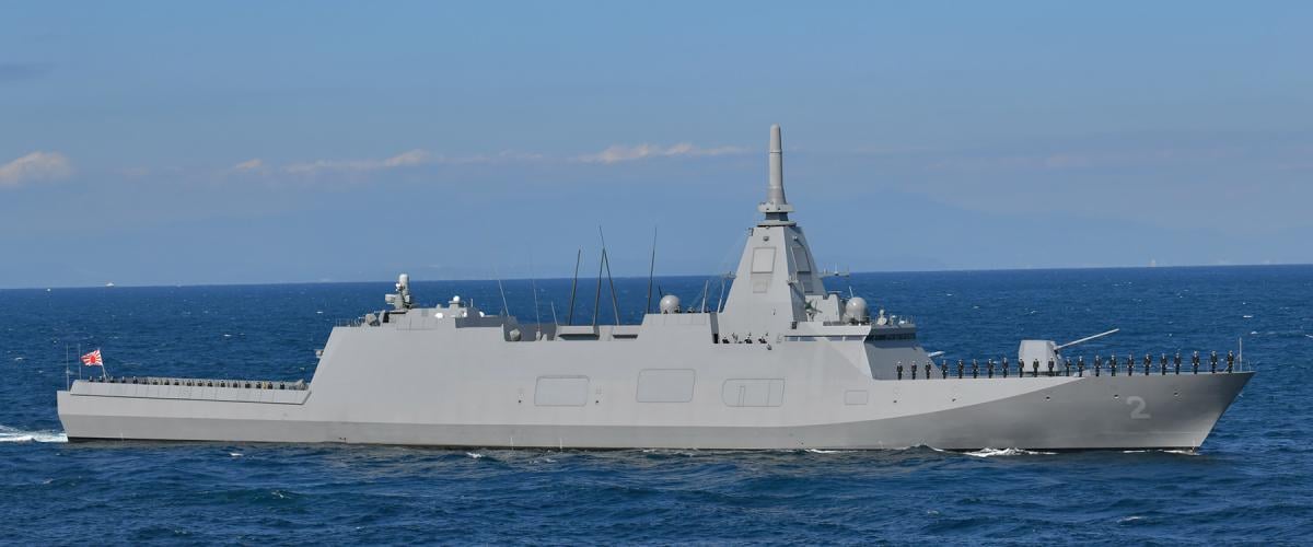 The Kumano (pictured) is second in her class but was the first to launch. The Mogami suffered propulsion problems and launched several months later.
