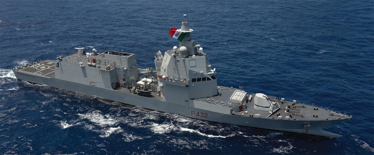 The Italian patrol ship Raimondo Montecuccoli in the Light-Plus configuration.