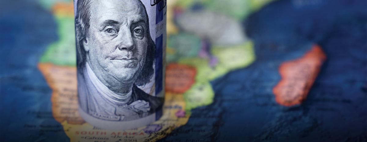 map with $100 bill
