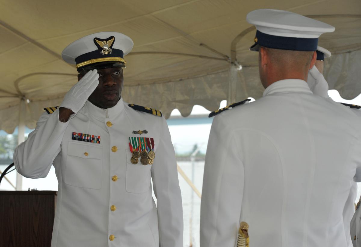 Coast Guard change of command ceremony