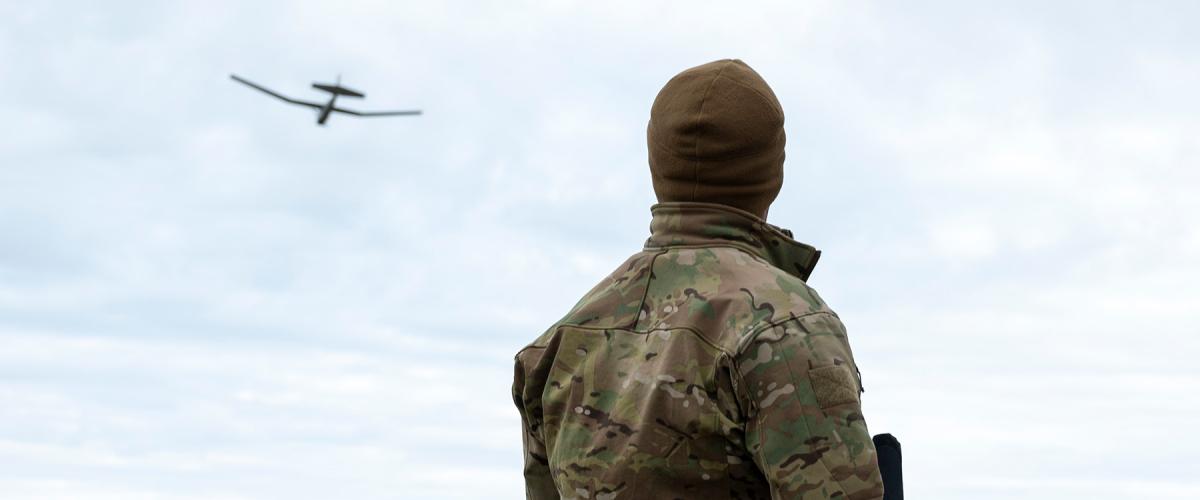 A Naval Special Warfare operator conducts a special reconnaissance utilizing a PUMA drone during Operation Noble Defender in 2023.The answer to landing and resupplying Marines ashore amid gray zone operations may be shifting to operating from the destroyers, auxiliaries, and supply ships.  