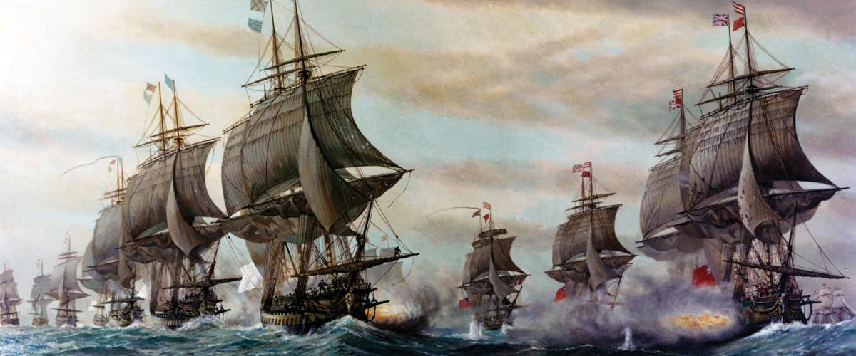 Battle of the Virginia Capes, 5 September 1781, by Vladimir Zveg.