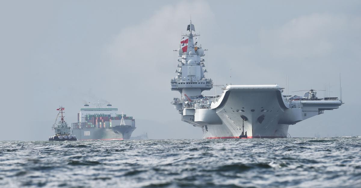 The Chinese aircraft Carrier Liaoning.