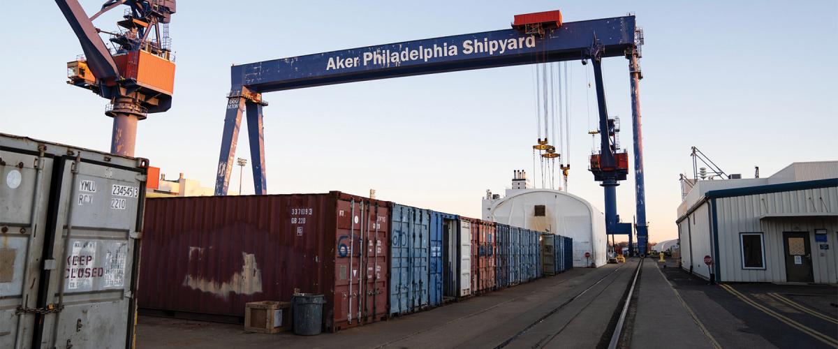 A lack of investment in naval and commercial shipbuilding after the end of the Cold War has caused the Navy to struggle to rebuild and grow its fleet. But new capacity at the Philly Shipyard (shown here) demonstrate that greater domestic shipbuilding is possible. 