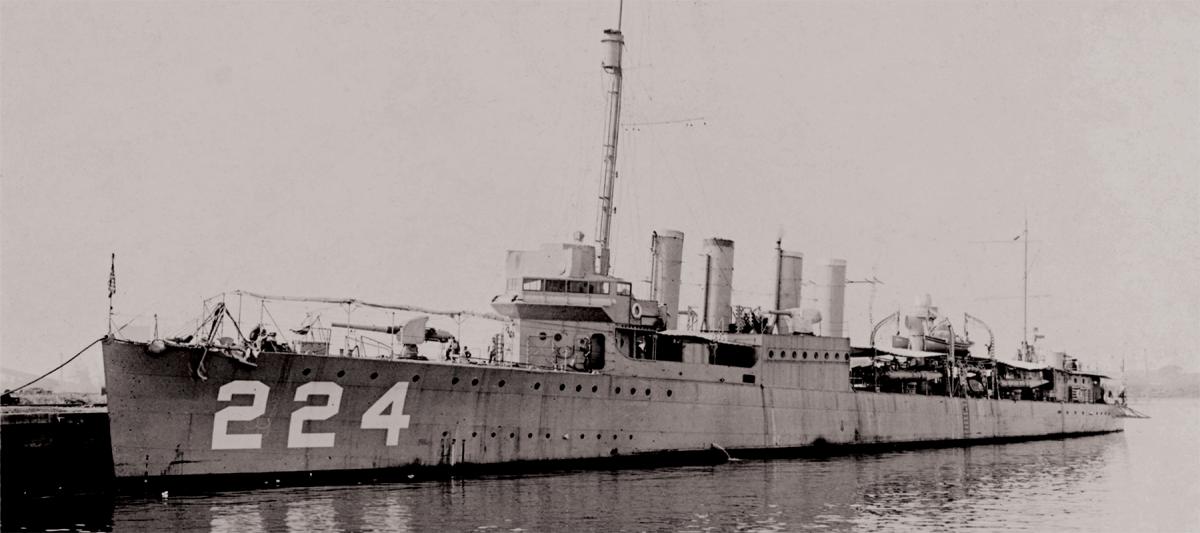 The ship that served under two flags: A pre–World War II view of the USS Stewart.