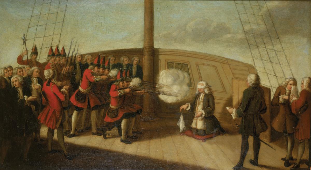 Painting of "The Execution of Admiral Byng, 14 March 1757"