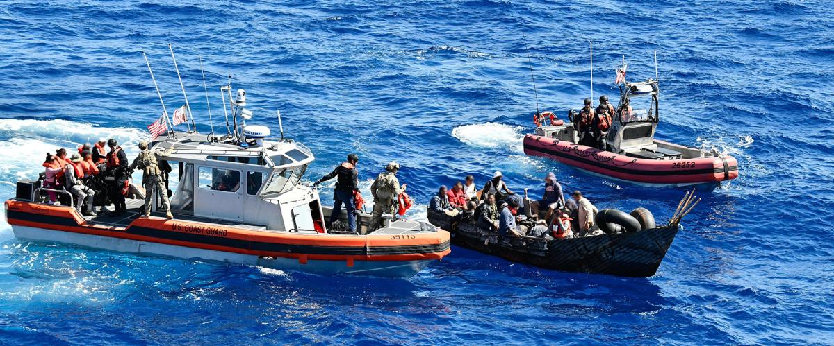 Crewmembers from the USCGC James (WMSL-754)