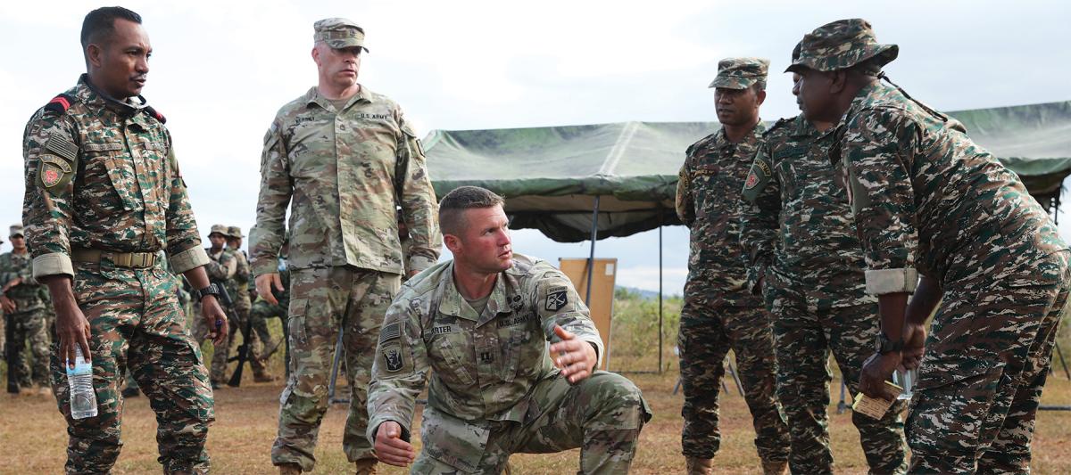 Members of the Rhode Island National Guard train soldiers from the Timor-Leste Defence Force during Dalan Ba Dame 2024, a U.S. Army Pacific exercise. 