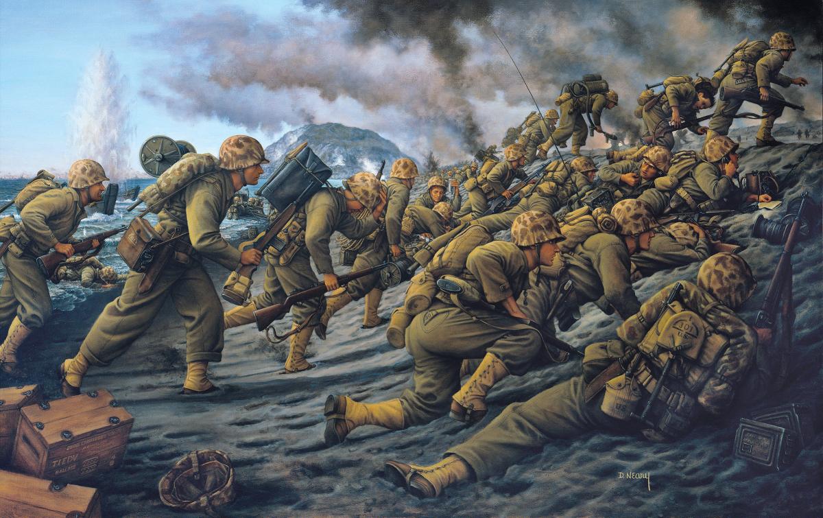 4th Marine Division Lands on Iwo Jima