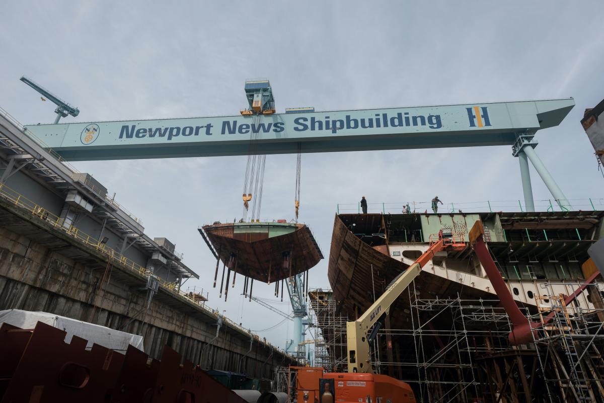 Huntington Ingalls Shipbuilding in Newport News, Virginia