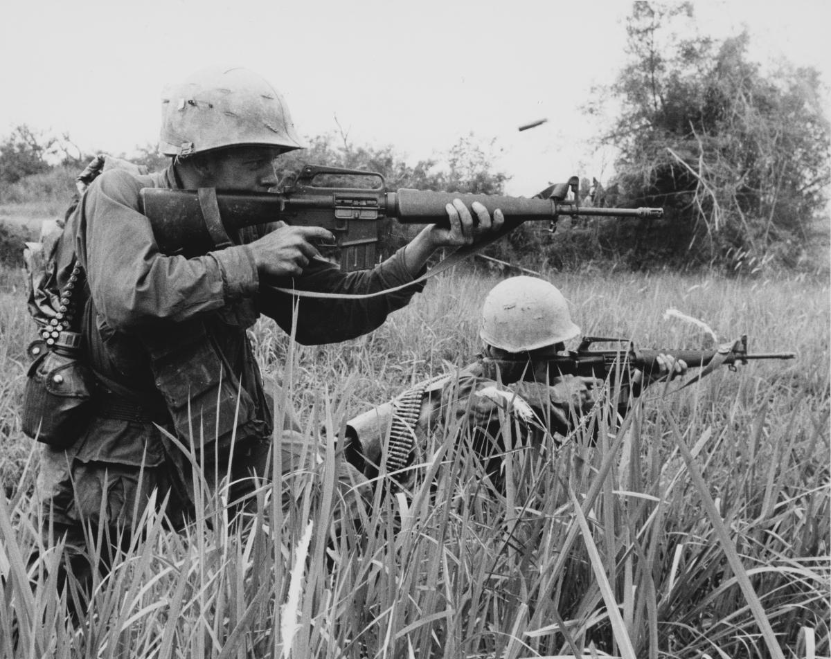 Sniper fire during Operation Meade River. 