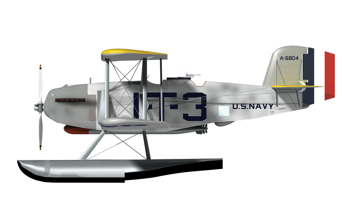 Left profile drawing of Martin SC-1 Bureau of Aeronautics No. A-6804