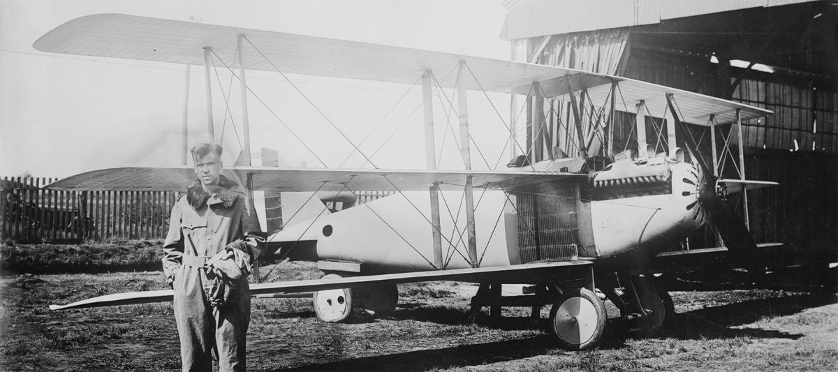 Roland Rohlfs flew A-3325 in this 18-T-2 landplane configuration to two world record heights in 1919. Note the unusual wing structure dominated by seven horizontal span-wise spars and the original Kirkham K-12 engine.